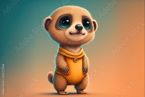 cute cartoon meerkat - generative ai © Andrus Ciprian