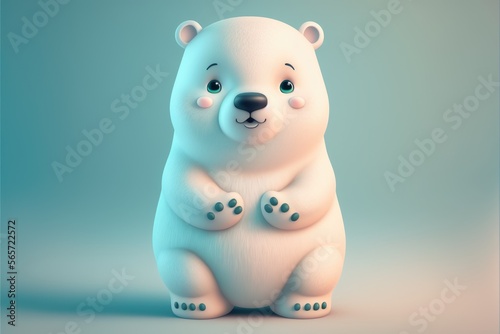 cute cartoon polar bear - generative ai
