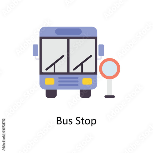 Bus stop vector Flat Icons. Simple stock illustration stock illustration