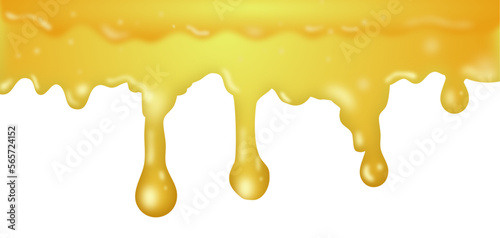 Dripping honey, gold, oil, vector illustration