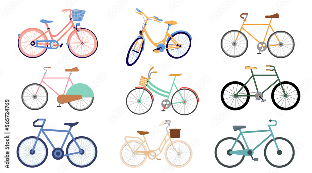 set of bicycles vecktor illustrator set of bicycles vecktor illustrator