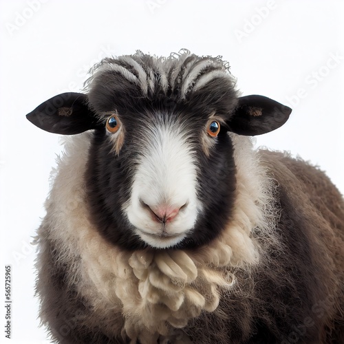 Herdwick sheep breed isolated on white background. Generative AI photo
