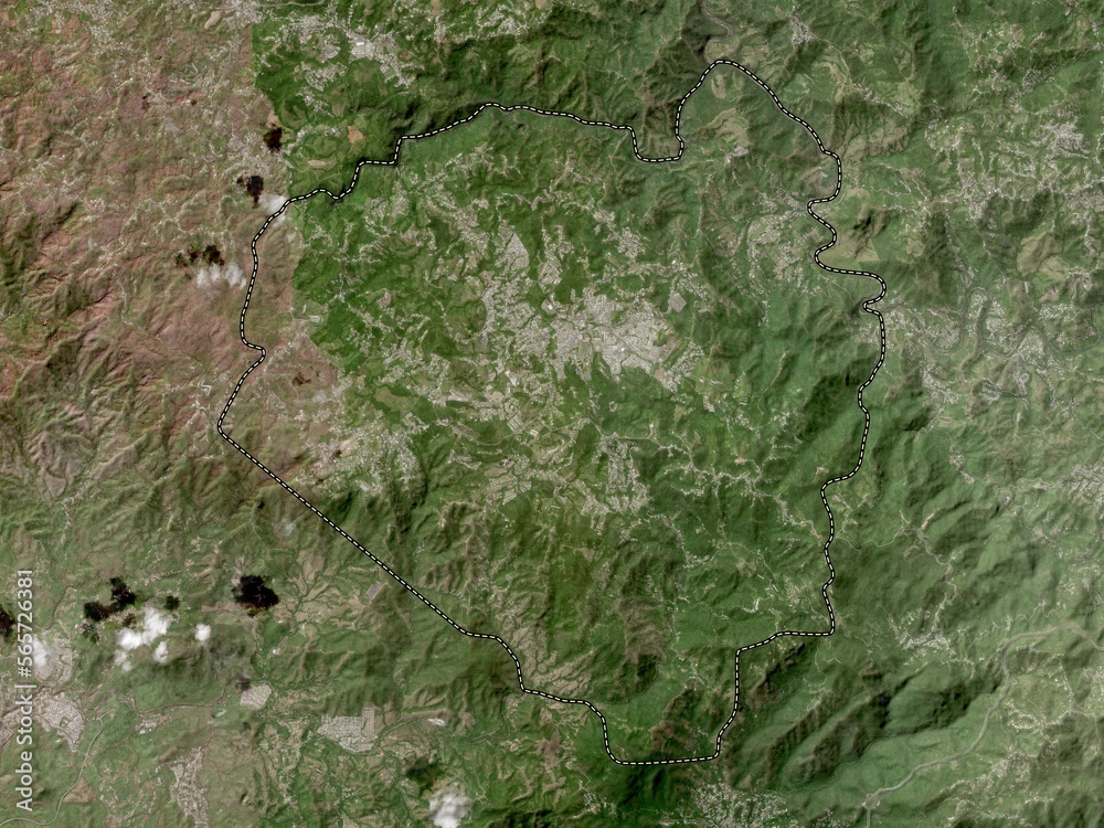 Naklejka premium Aibonito, Puerto Rico. High-res satellite. No legend