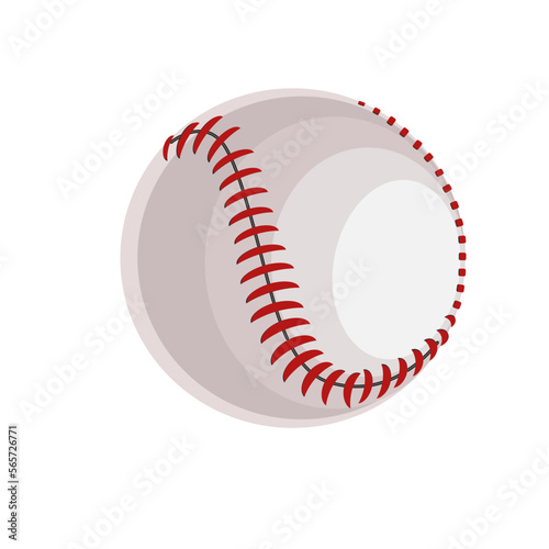 Baseball ball in flat technique vector illustration 