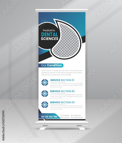 Dental Medical Roll up Banner Standee for Healthcare Dental Hospital Promotion