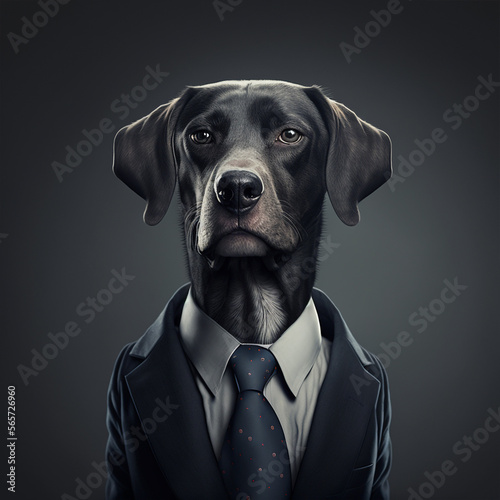 Portrait of dog in a business suit © OLERA