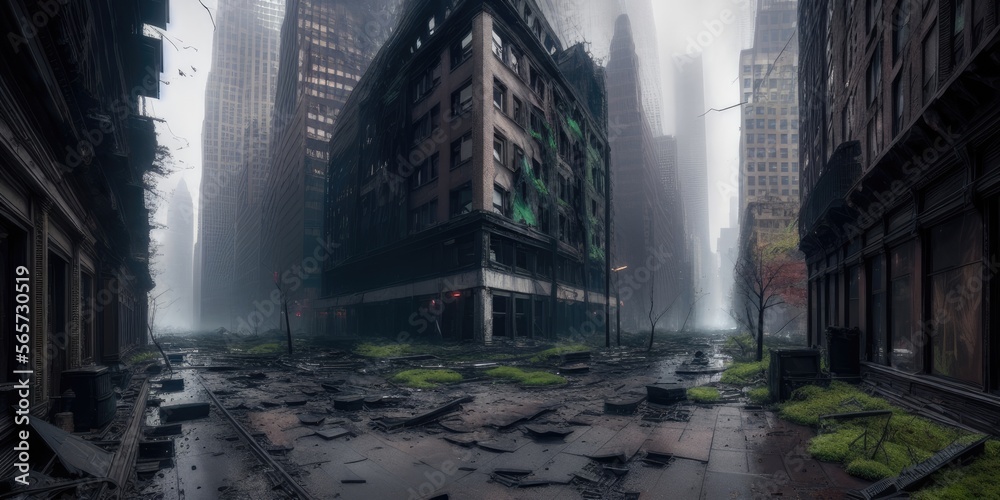 Fototapeta premium After the third world war, aftermath, inspiration, concept art 