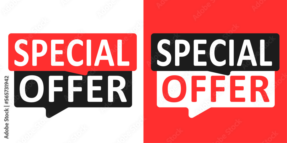 Special Offer. Set of Sale labels. Vector illustration. Isolated on white background