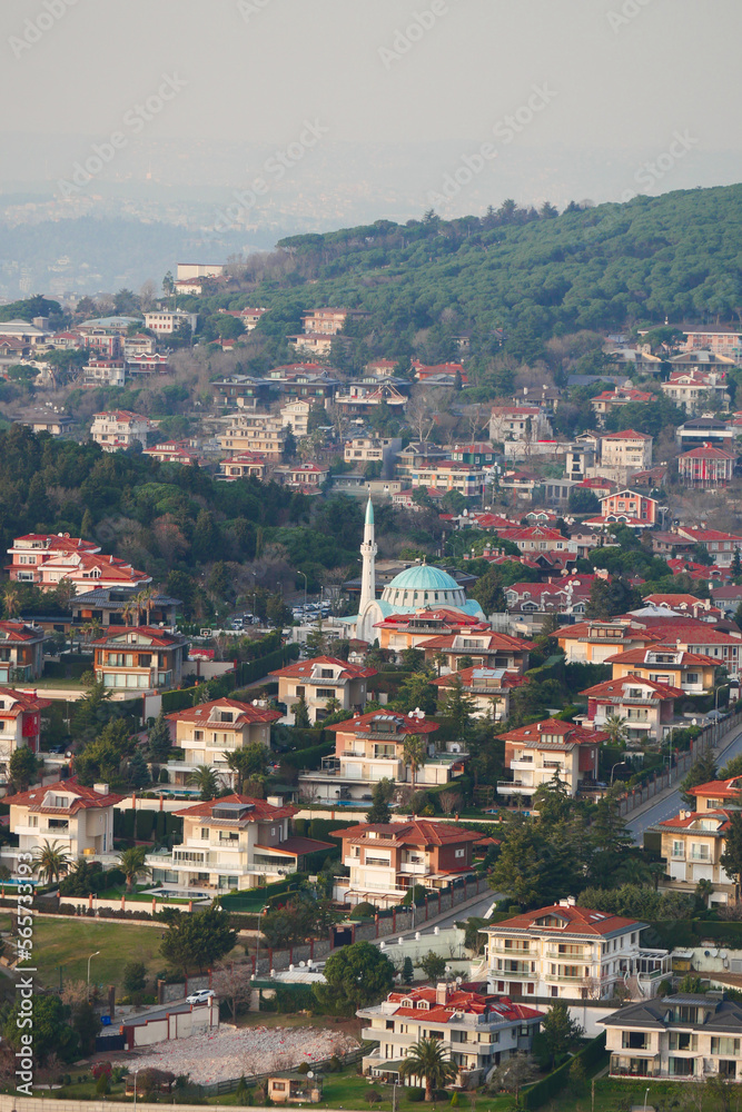 High view of residences in Istanbul city