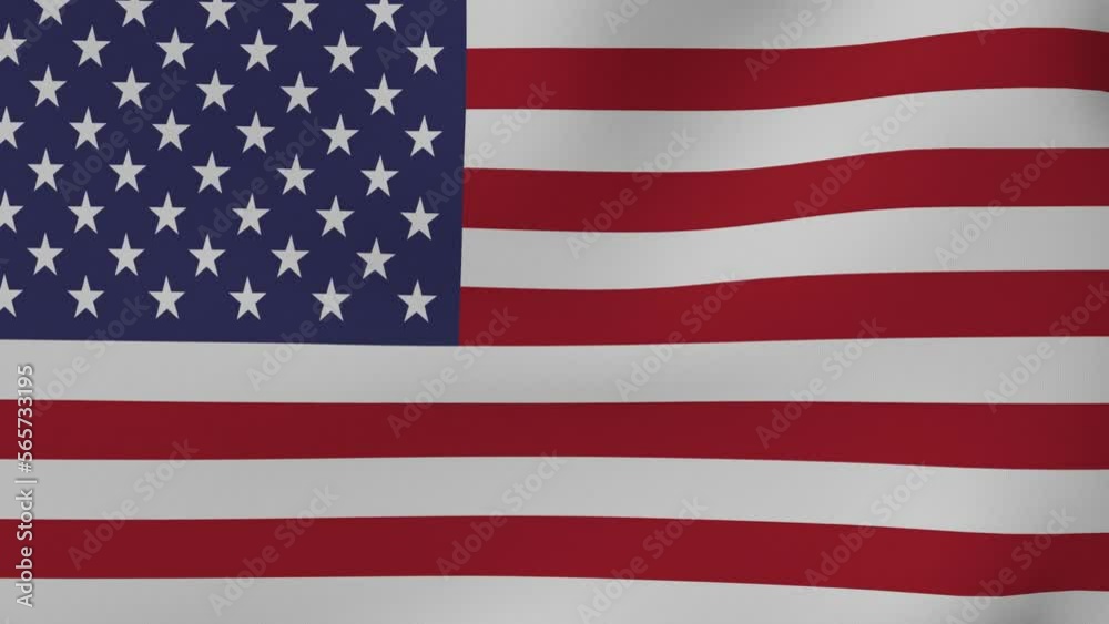 National Flag in the Wind - Looping Animation -The United States National Flag in the Wind - Looping Animation -The United States