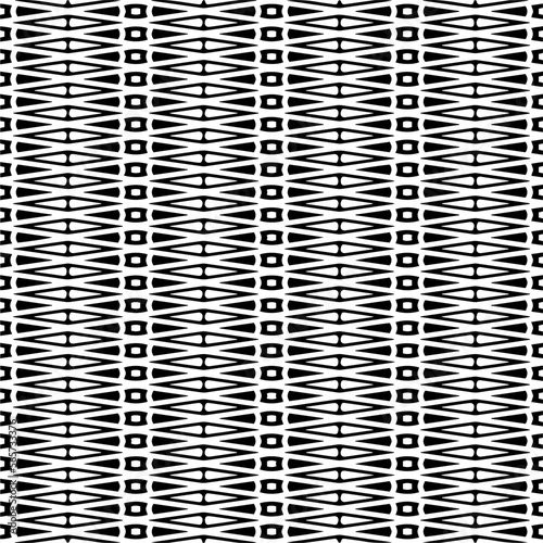  Vector pattern in geometric ornamental style. Black and white color.Seamless repeat pattern.Simple geo all over print block for apparel textile  ladies dress  fashion garment  digital wall paper.