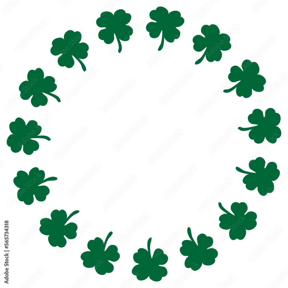 Four leaf clover circular monogram for St Patrick's Day