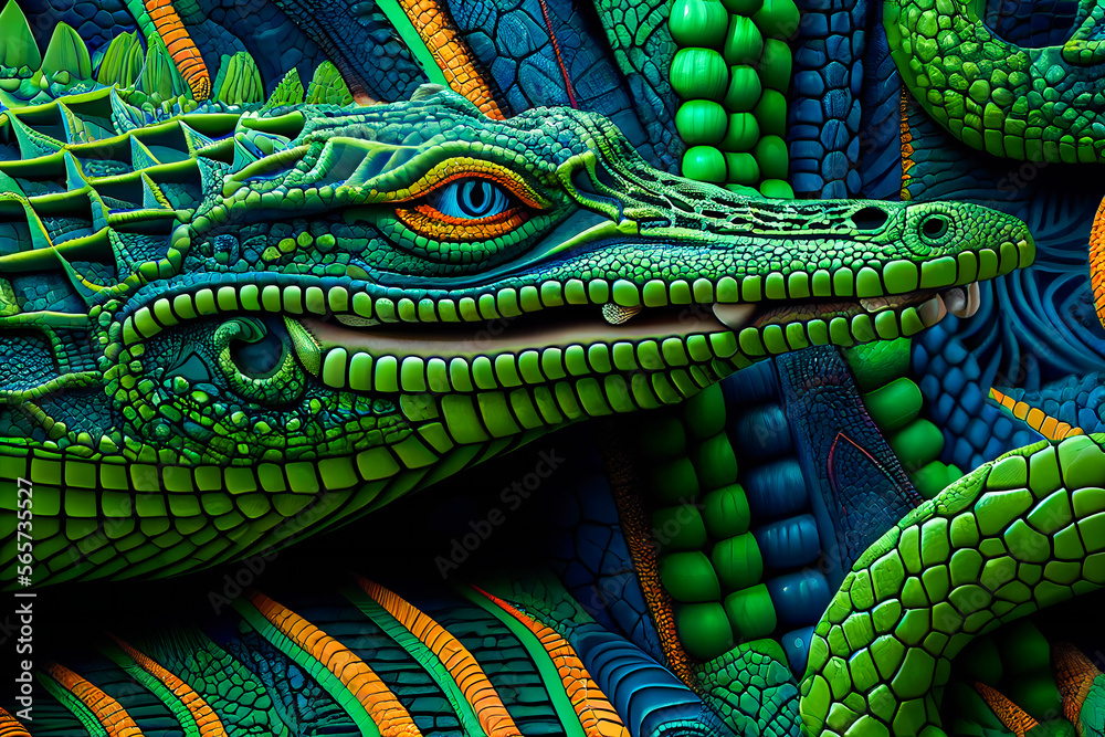 Fototapeta premium Abstract Crocodile Background. Generative AI.