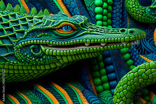 Abstract Crocodile Background.  Generative AI.