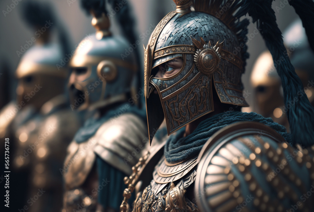 Obraz premium illustration A Thousand warriors. Generate ai