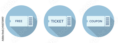 Set of Tickets Symbol. Blank Template Tickets
