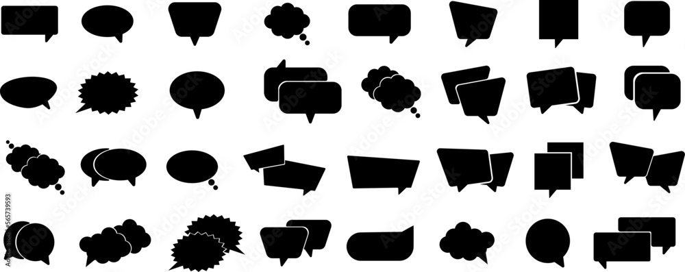 Fototapeta premium Speech Bubbles line icons set.Simple bubble chat icons.Talk bubbles.Empty speech clouds chat collection.Message box communication. Speech balloon.
