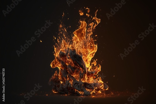 Artistic bonfire flames fire burning hot liquid Generative AI illustrations
