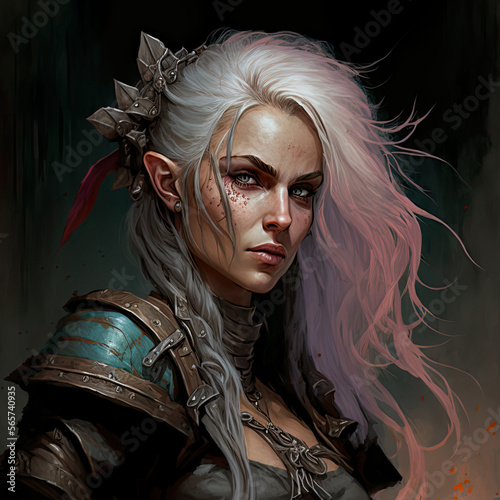 Portrait of a female elf rogue photo