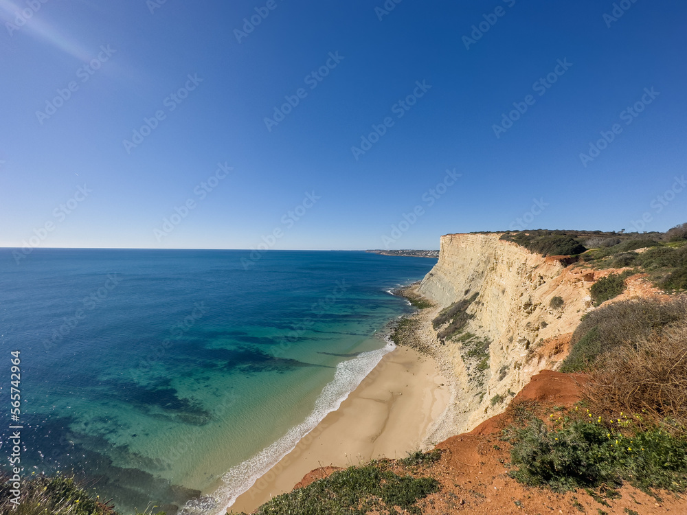 Beautiful sandy beach near Lagos in Ponta da Piedade, Algarve region, Portugal. Beautiful sandy beach near Lagos in Ponta da Piedade, Algarve region, Portugal.