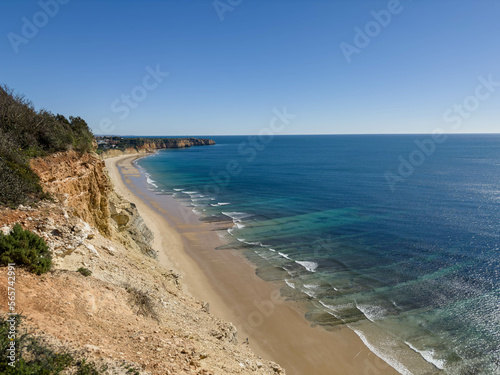Beautiful sandy beach near Lagos in Ponta da Piedade  Algarve region  Portugal.