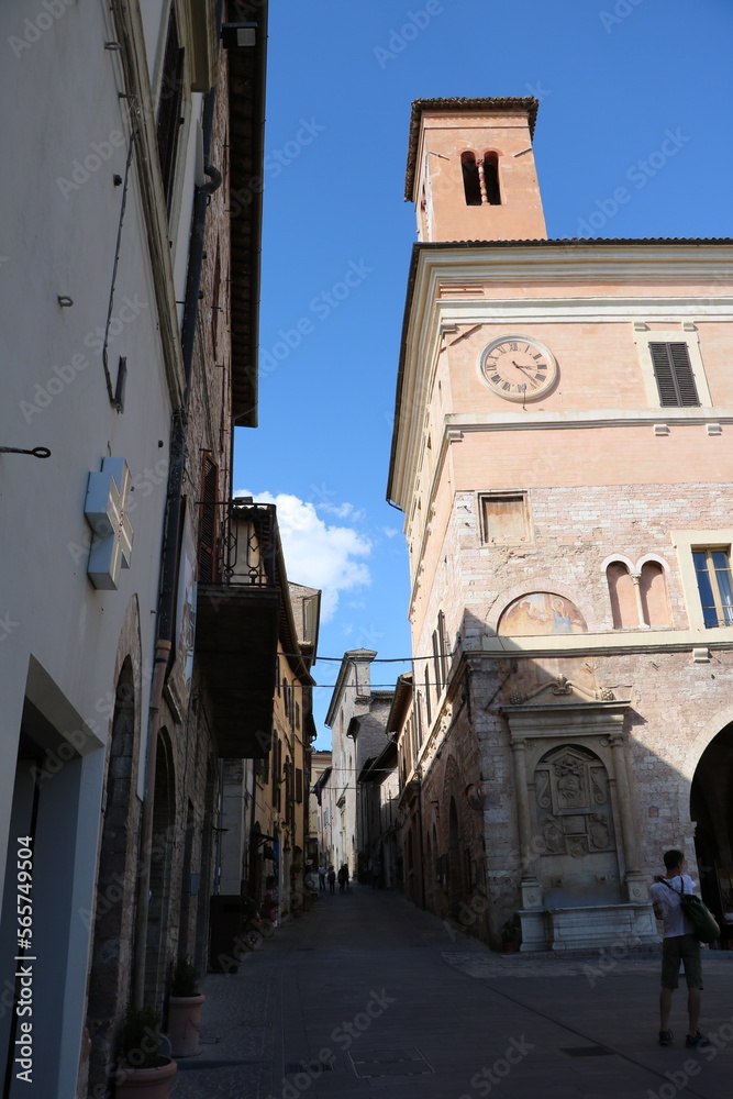 Piazza della Repubblica in Spello, Umbria Italy