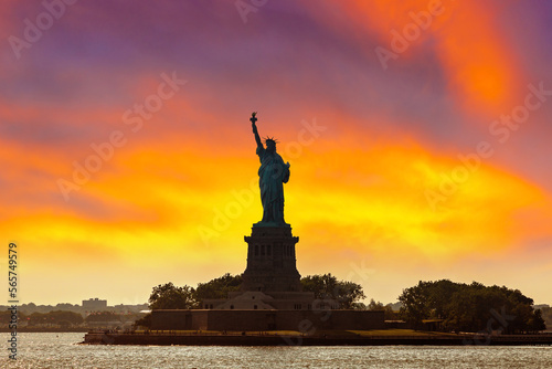 Statue of Liberty at sunset