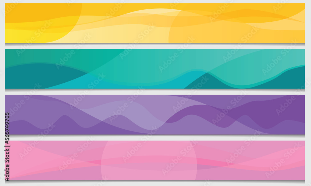 set abstract colorful blank banner vector illustration