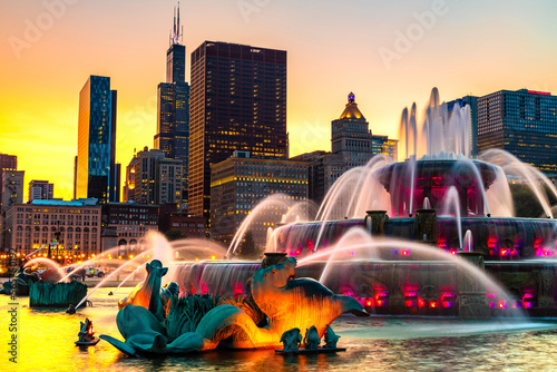 Fotografie, Obraz Buckingham Fountain in Chicago