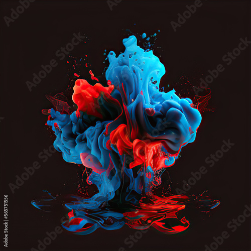 Red and Blue Ink Blot