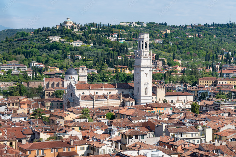 panoramic view over Verona rooftops