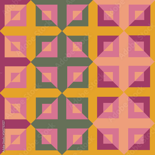 Geometric vector illustration with different elements elements. Design for a summer holiday poster, postcard, brochure, textile, presentation or template. Fashionable artistic print and background.
