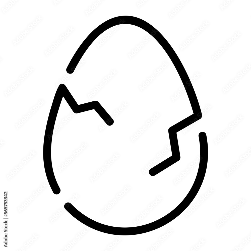 cracked eggs line icon