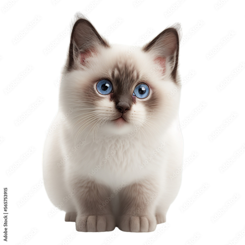 Snowshoe Cat in a invisible background Generative AI	
