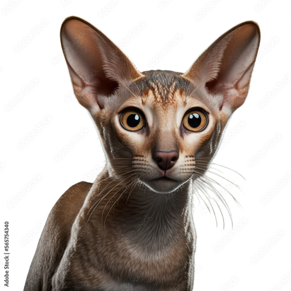 Oriental Shorthair Cat in a invisible background Generative AI	
