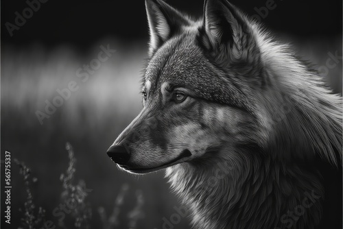 Wolf black and white