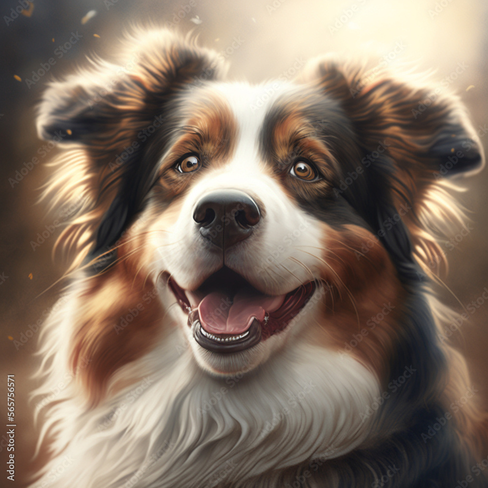 Beautiful dog in front of a background (AI Generated) Beautiful dog in front of a background (AI Generated)