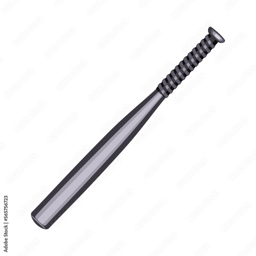 Baseball metal bat for playing in flat technique vector illustration Baseball metal bat for playing in flat technique vector illustration