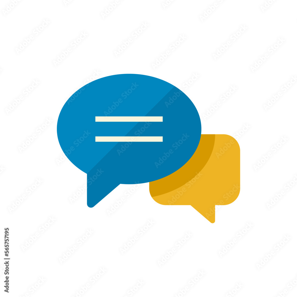 Speech bubbles flat vector icon. Chat symbol, icon for mobile app. Speech bubbles flat vector icon. Chat symbol, icon for mobile app.