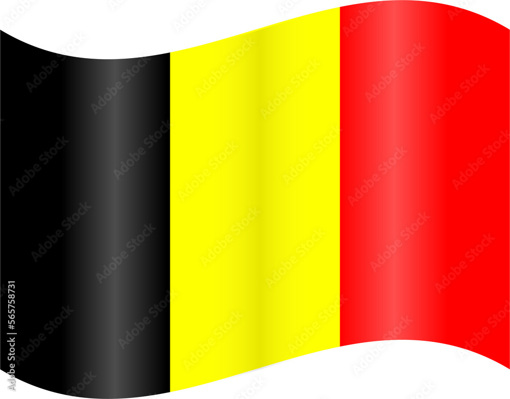 Fototapeta premium Belgian Belgium Fluttering Waving Flag
