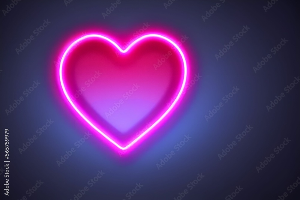 Stylish Neon Heart Background, made with generative ai Stylish Neon Heart Background, made with generative ai
