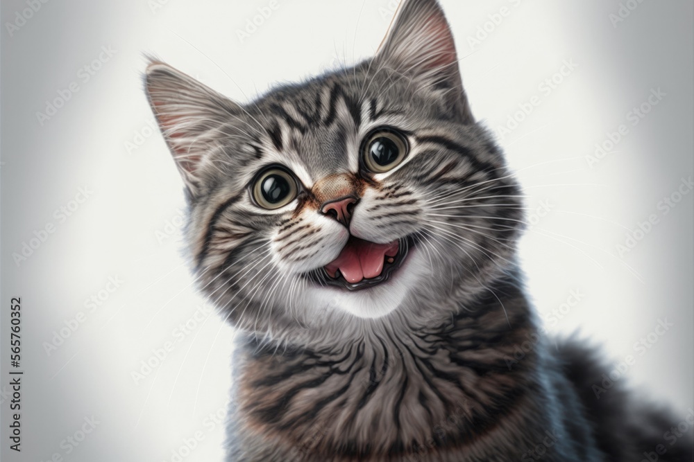 cute cat smiling, funny pet, happy pet isolated on white background, Generative AI cute cat smiling, funny pet, happy pet isolated on white background, Generative AI