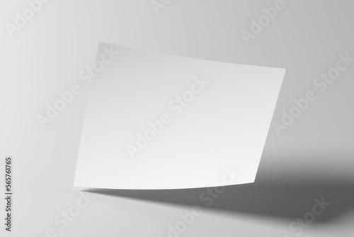 Horizontal A4 flyer paper mockup floating on white background photo
