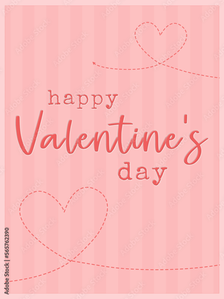 Happy Valentine's Day card vector with text and hearts Happy Valentine's Day card vector with text and hearts
