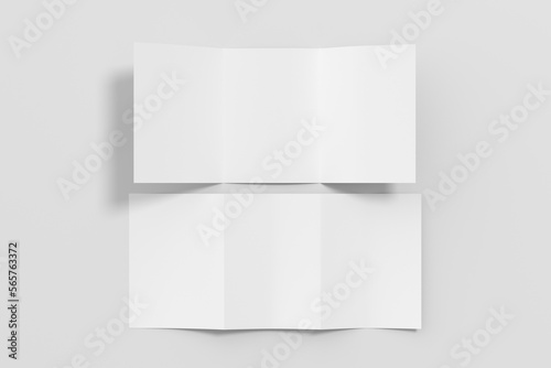 Trifold brochure A4 booklet mockup on white background