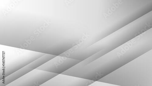 Modern business presentation banner with white geometric stripes.