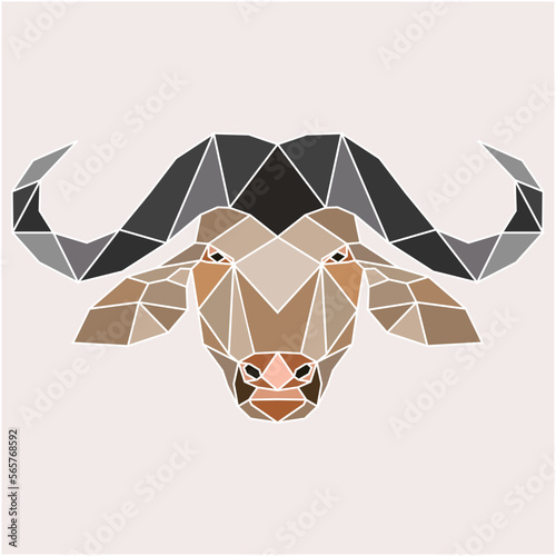 illustration of a bull buffalo head