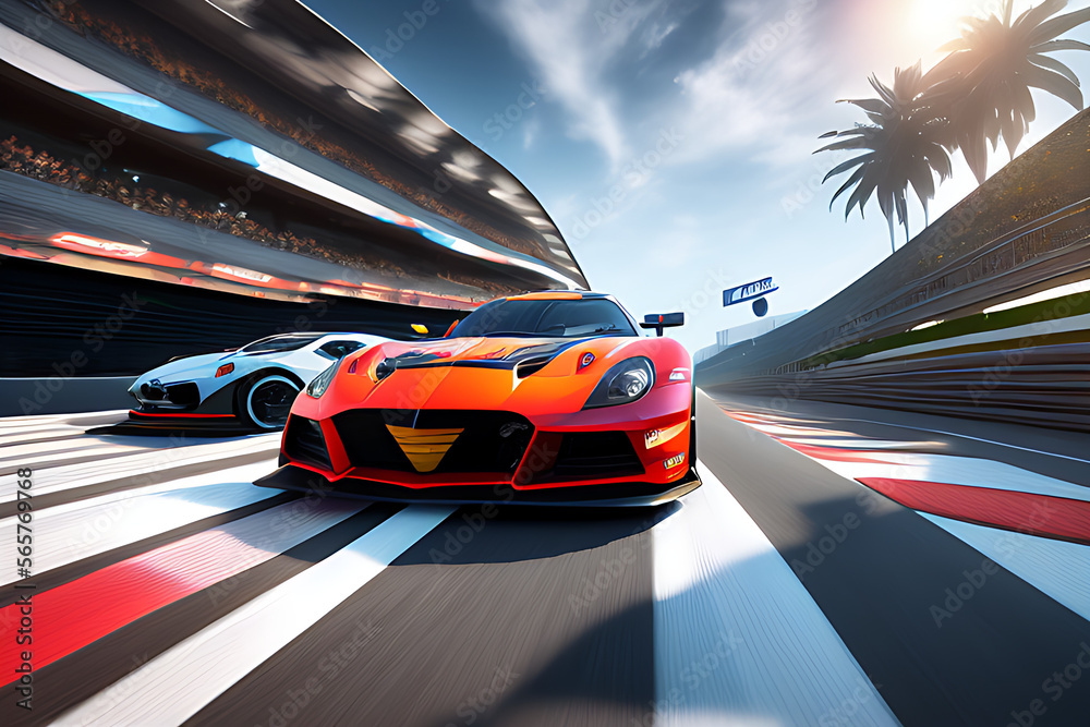 racing, Video Game concept art generative ai