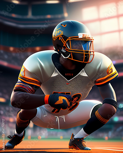 football Video Game concept art generative ai