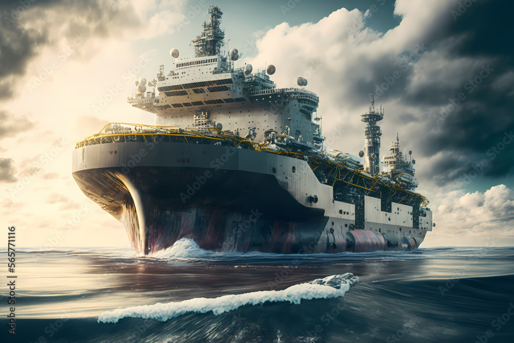 Mobile ship floating power plant from oil, gas and nuclear fuel, industry backup electricity generation for energy country. Generation AI Mobile ship floating power plant from oil, gas and nuclear fuel, industry backup electricity generation for energy country. Generation AI